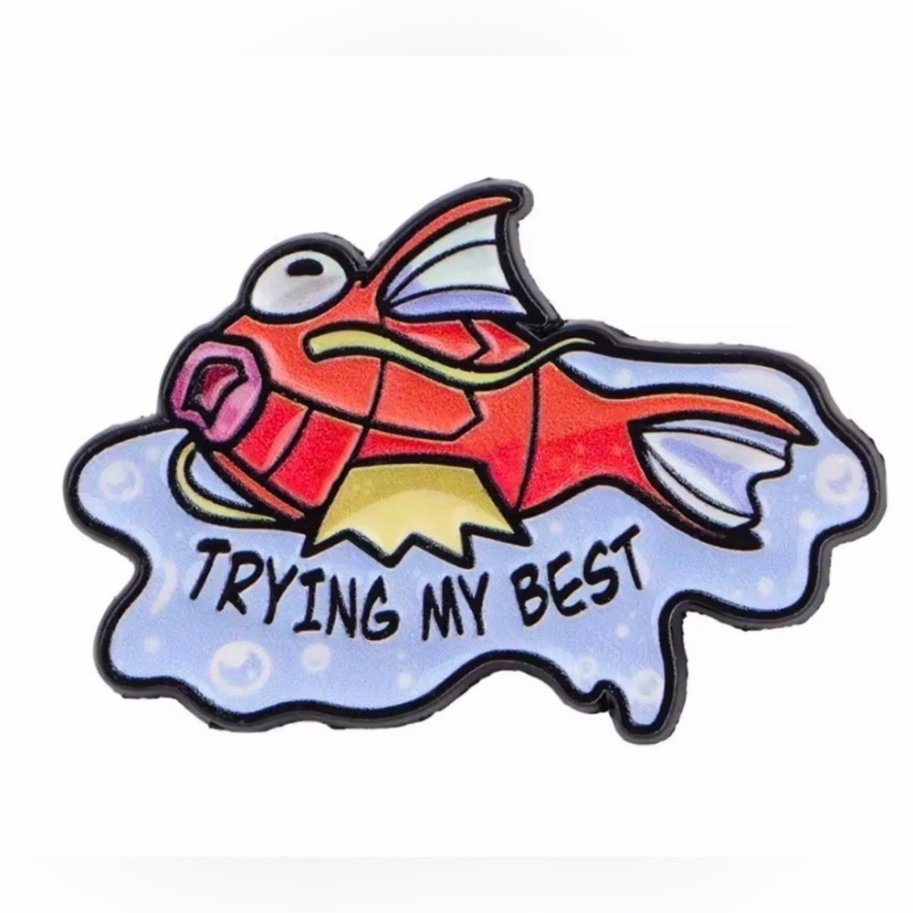Pokemon Magikarp Trying My Best Enamel Pin Brooch Badge